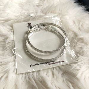 NWT Rhinestone hoop earrings